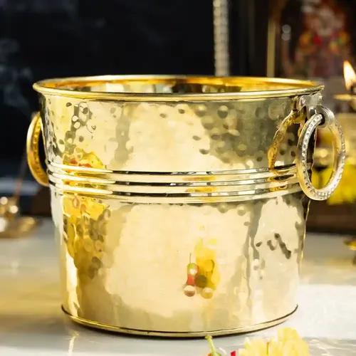 ALODIE - Brass Pots for Indoor Plants - Big Metal Planters for Living Room - Large & Golden Pots for Indoor Plants for Brass Flower Pot Decorative Indoor Pots for Home Décor