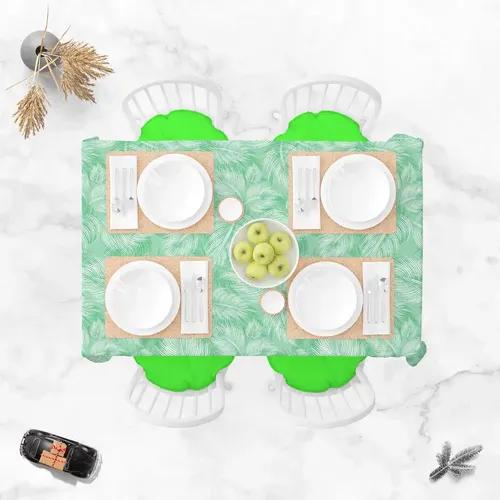 ArtzFolio Spring Leaves D1 | Table Cloth Cover for Dining & Center Table | Washable Waterproof Polyester Fabric | 6-Seater Table; 48 x 72 inch (122 x 183 cms)