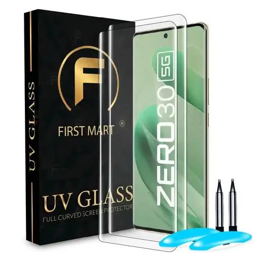 FIRST MART Tempered Glass for Infinix Zero 30 5G with Edge to Edge Full Screen Coverage and Easy UV Glue Installation Kit, Pack of 2