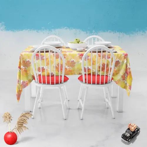 ArtzFolio Autumn Leaves D2 | Table Cloth Cover for Dining & Center Table | Washable Waterproof Polyester Fabric | 6-Seater Table; 48 x 72 inch (122 x 183 cms)