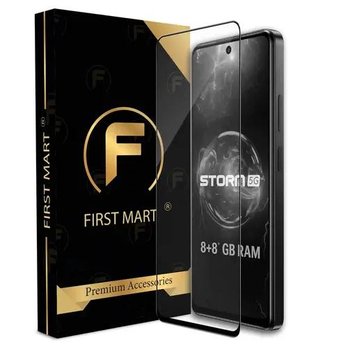 FIRST MART Premium Tempered Glass for LAVA Storm 5Gwith Edge to Edge Coverage and Easy Installation Kit, Pack of 1