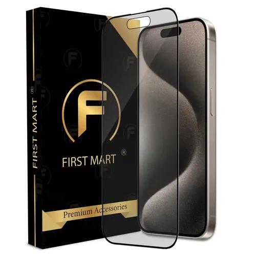 FIRST MART Matte Tempered Glass for iPhone 15 Pro with Edge to Edge Coverage and Easy Installation Kit, Matte Finish, Pack of 1