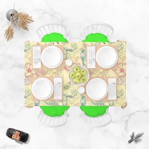 ArtzFolio Spring Flowers D4 | Table Cloth Cover for Dining & Center Table | Washable Waterproof Polyester Fabric | 4-Seater Table; 42 x 63 inch (107 x 160 cms)