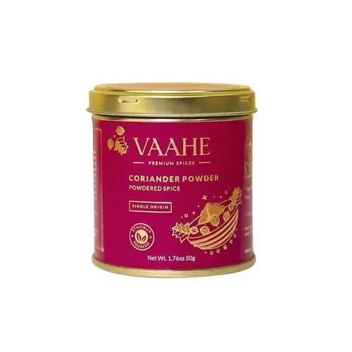 VAAHE Coriander Powder (Dhania) | Single Origin | Freshly Ground and Packed | 100% Pure and Natural | Premium Tin Box (50 gm)