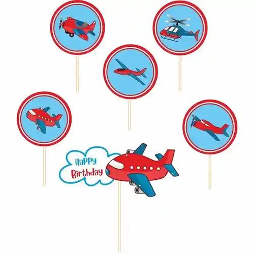 Aeroplane Theme Cupcake Topper