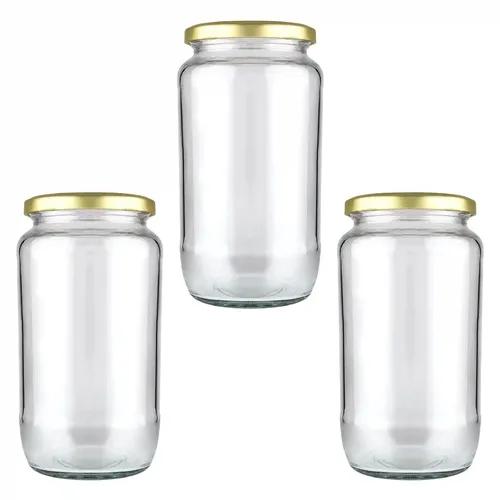 Pet Plastic Airtight Canister Set | Food grade and BPA free canisters | Durable & Shatterproof Body |Air tight seal & Stackable | Free from any kind of odor | Transparent - 450 ML (Pack of 3)