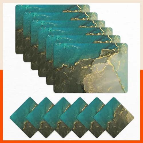 Polypropylene Table Mats & Coasters for Dining Table at Home (Amazonia - Set of 6)